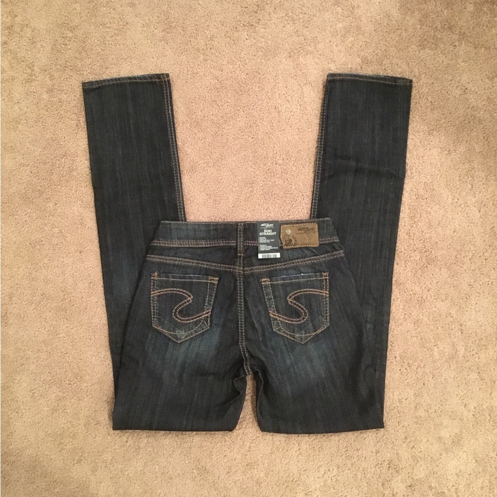 SILVER STRAIGHT LEG JEANS